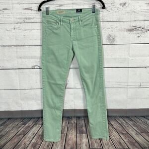 AG Adriano Goldschmied Jeans Womens 26 Green Stevie Ankle Zip straight Mint
